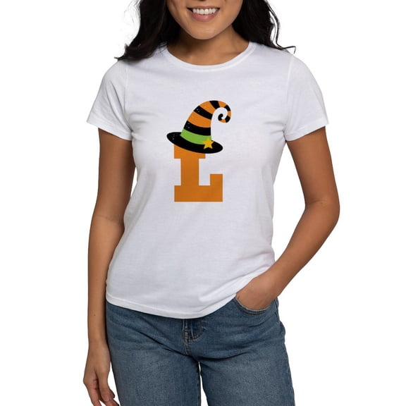 CafePress - Halloween Letter L Witch Monogram Women's T Shirt - Women's Classic T-Shirt