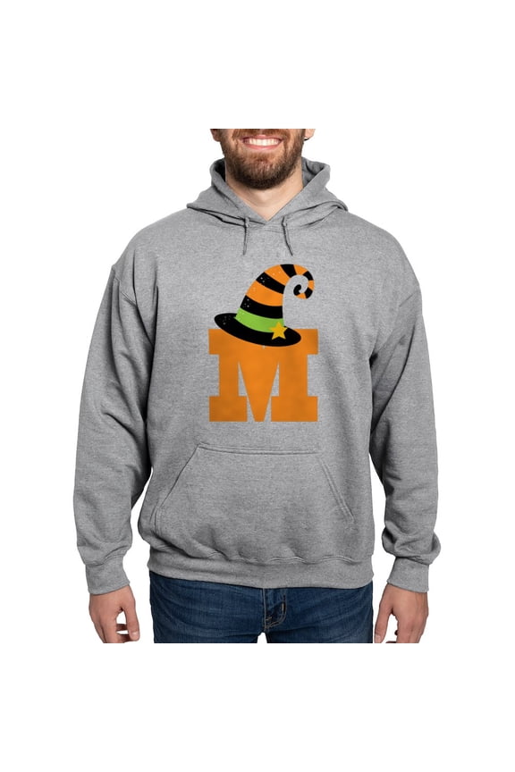 - Halloween Letter M Witch Monogram Hooded Sweatshir - Pullover Hoodie, Hooded Sweatshirt