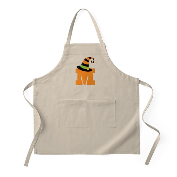CafePress - Halloween Letter M Witch Monogram - Kitchen Apron with Pockets, Grilling Apron, Baking Apron