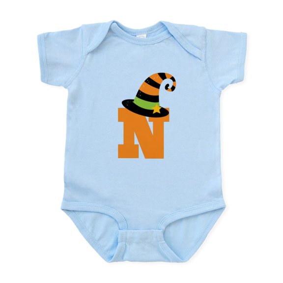CafePress - Halloween Letter N Witch Monogram Infant Bodysuit - Baby Light Bodysuit, Size Newborn - 24 Months
