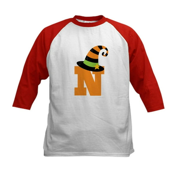 CafePress - Halloween Letter N Witch Monogram Kids Baseball Je - Kids Cotton Baseball Jersey, 3/4 Sleeve Shirt