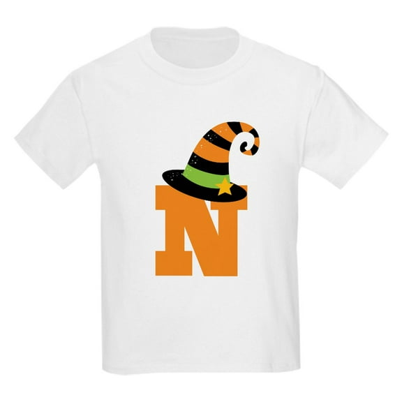 CafePress - Halloween Letter N Witch Monogram Kids Light T Shi - Light Classic Kids Graphic, Short Sleeve T-Shirt, Sizes XS-XL