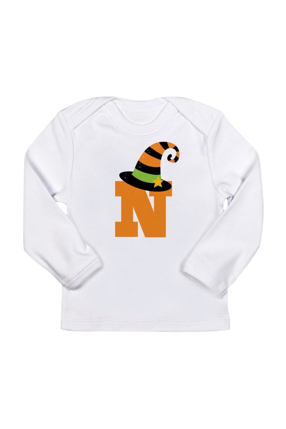 - Halloween Letter N Witch Monogram Long Sleeve Infa - Long Sleeve Infant T-Shirt
