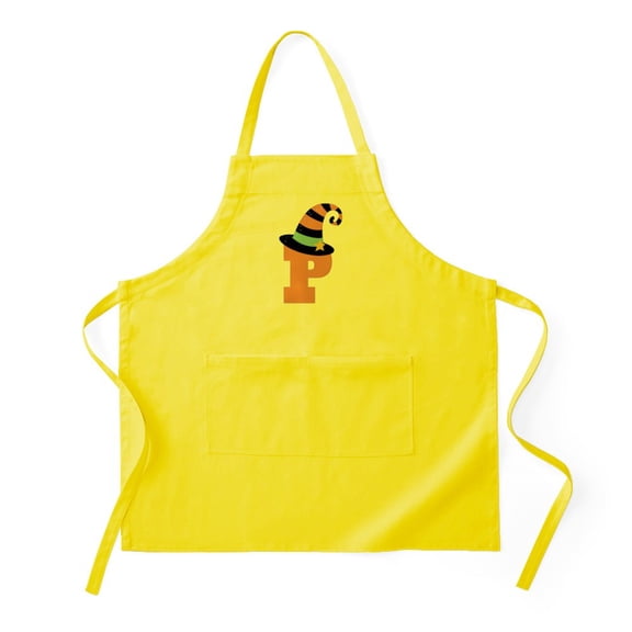 CafePress - Halloween Letter P Witch Monogram - Kitchen Apron with Pockets, Grilling Apron, Baking Apron