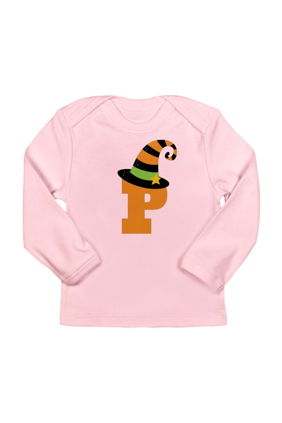 - Halloween Letter P Witch Monogram Long Sleeve Infa - Long Sleeve Infant T-Shirt