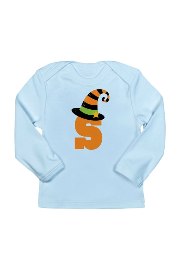 - Halloween Letter S Witch Monogram Long Sleeve Infa - Long Sleeve Infant T-Shirt