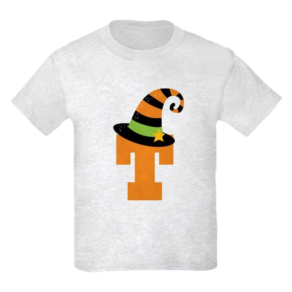 CafePress - Halloween Letter T Witch Monogram Kids Light T Shi - Light Classic Kids Graphic, Short Sleeve T-Shirt, Sizes XS-XL