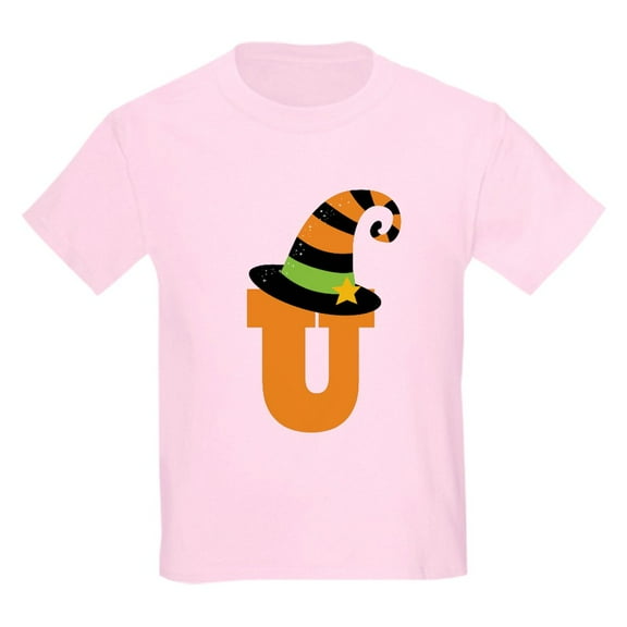 CafePress - Halloween Letter U Witch Monogram Kids Light T Shi - Light Classic Kids Graphic, Short Sleeve T-Shirt, Sizes XS-XL