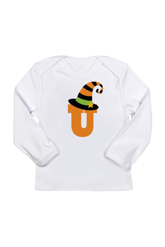 - Halloween Letter U Witch Monogram Long Sleeve Infa - Long Sleeve Infant T-Shirt