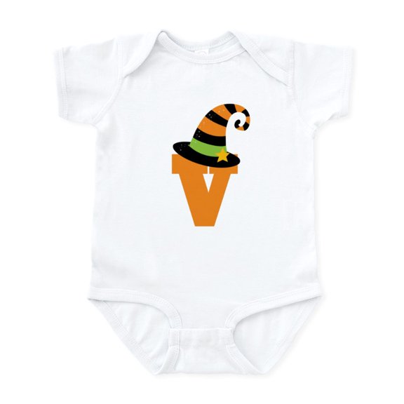 CafePress - Halloween Letter V Witch Monogram Infant Bodysuit - Baby Light Bodysuit, Size Newborn - 24 Months