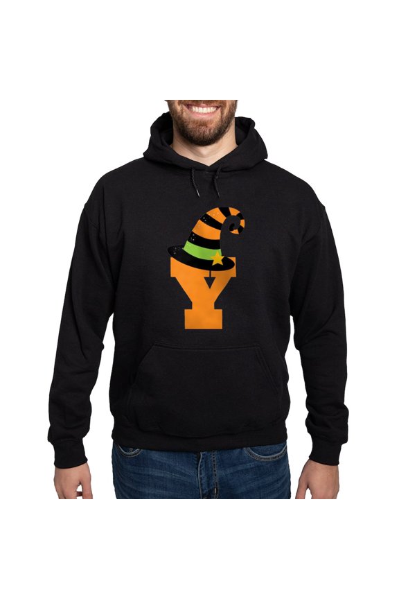- Halloween Letter Y Witch Monogram Hoodie (Dark) - Pullover Hoodie, Classic, Comfortable Hooded Sweatshirt