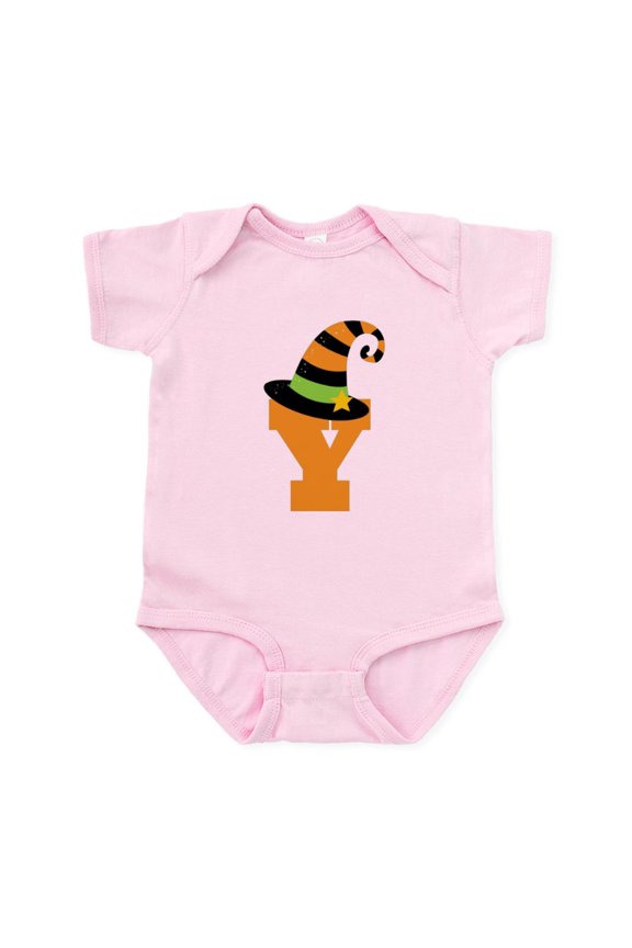 - Halloween Letter Y Witch Monogram Infant Bodysuit - Baby Light Bodysuit, Size Newborn - 24 Months