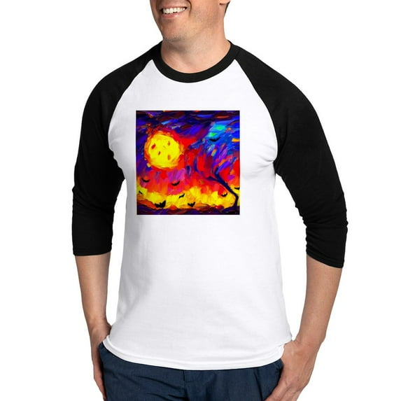CafePress - Halloween Modern Abstract Oil Painting - Cotton Baseball Jersey, 3/4 Raglan Sleeve Shirt