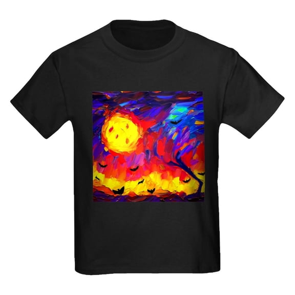 CafePress - Halloween Modern Abstract Oil Painting Kids T Shirt - Dark T-Shirt Kids XS-XL
