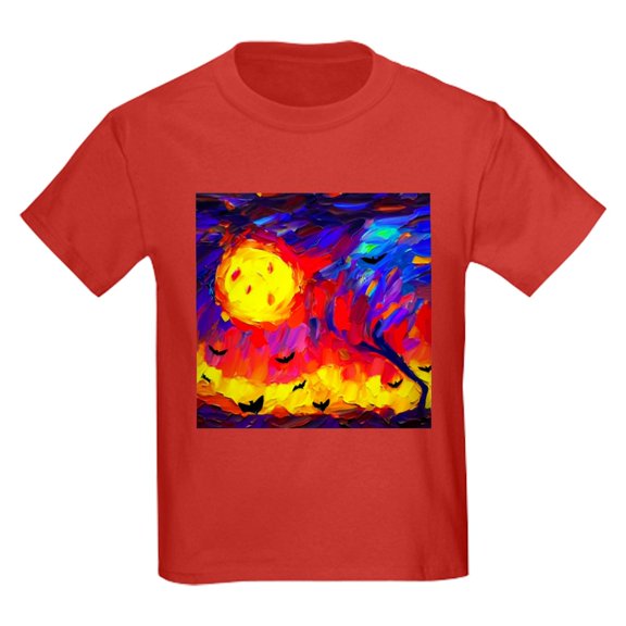 CafePress - Halloween Modern Abstract Oil Painting Kids T Shirt - Dark T-Shirt Kids XS-XL