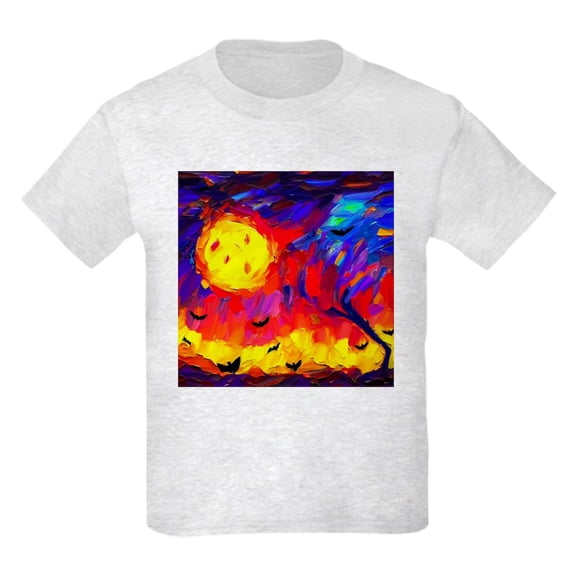 CafePress - Halloween Modern Abstract Oil Painting Kids T Shirt - Light Classic Kids Graphic, Short Sleeve T-Shirt, Sizes XS-XL