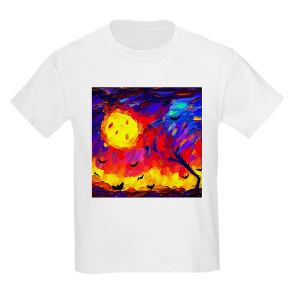 CafePress - Halloween Modern Abstract Oil Painting Kids T Shirt - Light Classic Kids Graphic, Short Sleeve T-Shirt, Sizes XS-XL