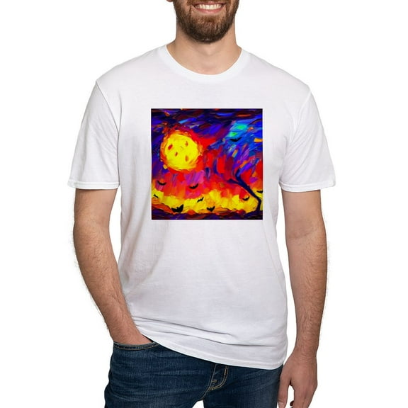 CafePress - Halloween Modern Abstract Oil Painting Men's Classic T Shirt - Fitted T-Shirt, Vintage Fit Soft Cotton Tee