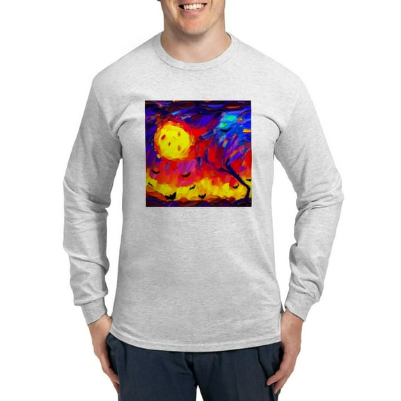 CafePress - Halloween Modern Abstract Oil Painting Men's Long Sleeve T Shirt - Unisex Cotton Long Sleeve T-Shirt