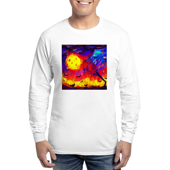 CafePress - Halloween Modern Abstract Oil Painting Men's Long Sleeve T Shirt - Unisex Cotton Long Sleeve T-Shirt
