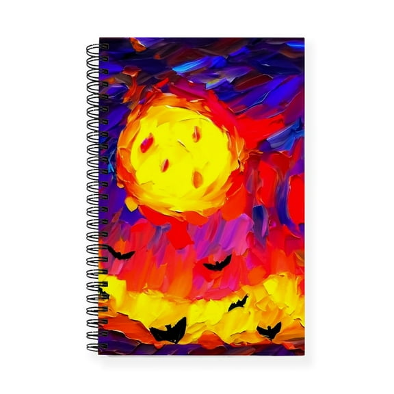 CafePress - Halloween Modern Abstract Oil Painting - Spiral Bound Journal Notebook, Personal Diary Graph