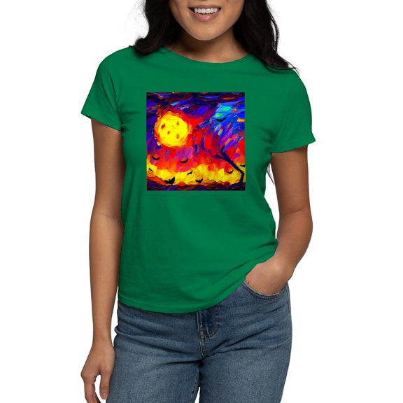 CafePress - Halloween Modern Abstract Oil Painting Women's Value T Shirt - Women's Traditional Fit Dark T-Shirt
