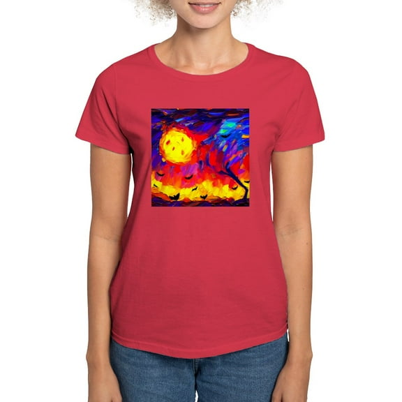 CafePress - Halloween Modern Abstract Oil Painting Women's Value T Shirt - Women's Traditional Fit Dark T-Shirt