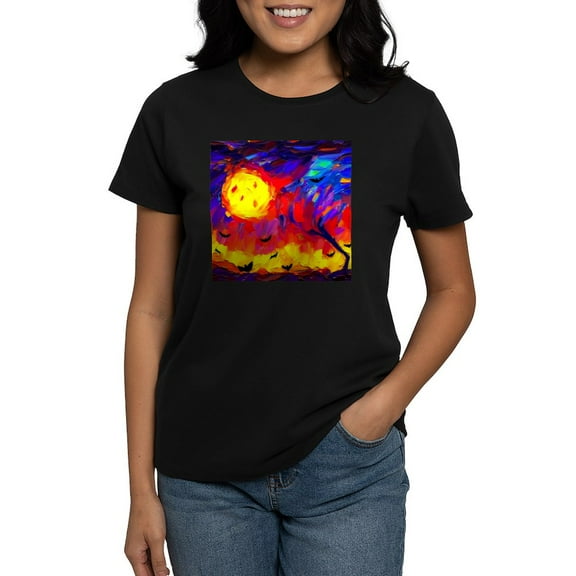 CafePress - Halloween Modern Abstract Oil Painting Women's Value T Shirt - Women's Traditional Fit Dark T-Shirt