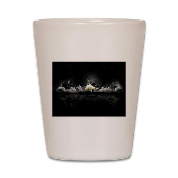 CafePress - Halloween Night Sky - White Shot Glass, Unique and Funny Shot Glass
