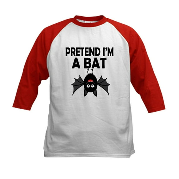 CafePress - Halloween Pretend Im A Bat Baseball Jersey - Kids Cotton Baseball Jersey, 3/4 Sleeve Shirt
