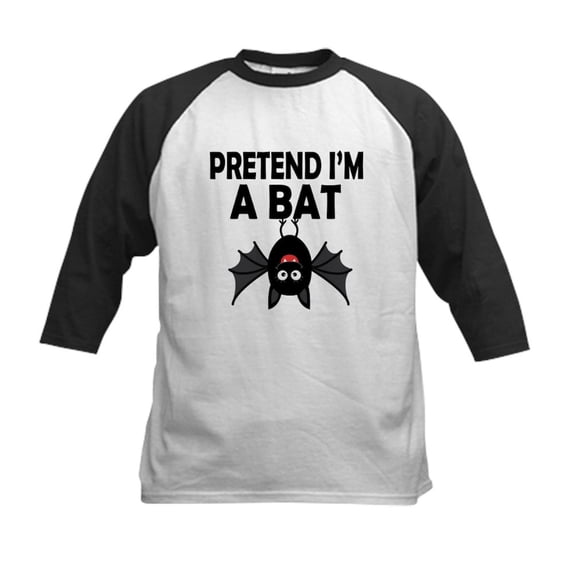 CafePress - Halloween Pretend Im A Bat Baseball Jersey - Kids Cotton Baseball Jersey, 3/4 Sleeve Shirt