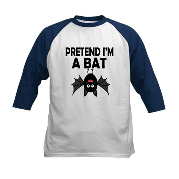 CafePress - Halloween Pretend Im A Bat Baseball Jersey - Kids Cotton Baseball Jersey, 3/4 Sleeve Shirt