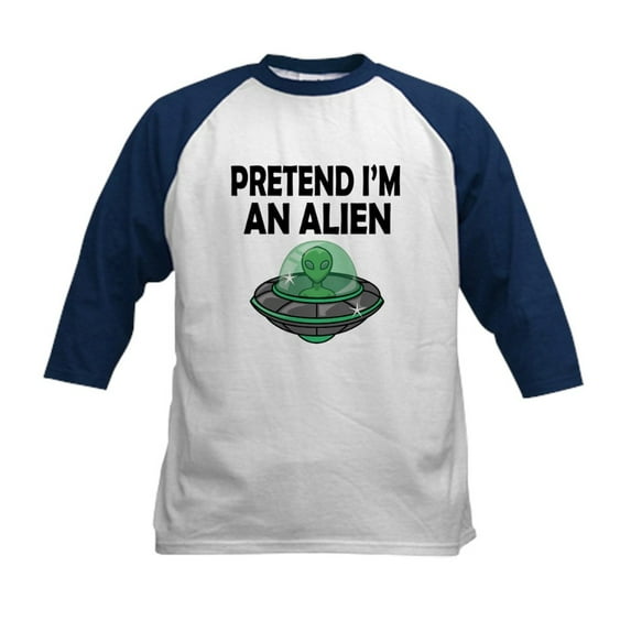 CafePress - Halloween Pretend Im An Alien Baseball Jersey - Kids Cotton Baseball Jersey, 3/4 Sleeve Shirt