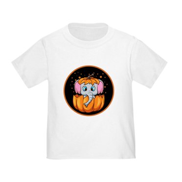 CafePress - Halloween Pumpkin Elephant T Shirt - Cute Toddler T-Shirt, 100% Cotton