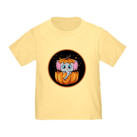 CafePress - Halloween Pumpkin Elephant T Shirt - Cute Toddler T-Shirt, 100% Cotton