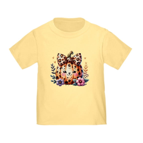 CafePress - Halloween Pumpkin Leopard Print Toddler T Shirt - Cute Toddler T-Shirt, 100% Cotton