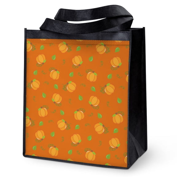 CafePress - Halloween Pumpkin Pattern - 12"x 13", 100% Recycled, Reusable Grocery Bag