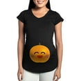 thumbnail image 1 of CafePress - Halloween Pumpkin Pregnancy Belly Print Tee - Maternity Dark T-Shirt, 1 of 4