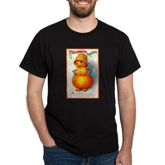 CafePress - Halloween Pumpkins (Front) Dark T Shirt - Men's Classic Graphic Cotton T-Shirt