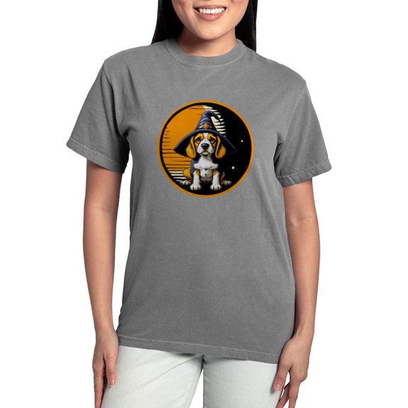 CafePress - Halloween Retro Beagle Witch T Shirt - Womens Comfort Colors® Shirt