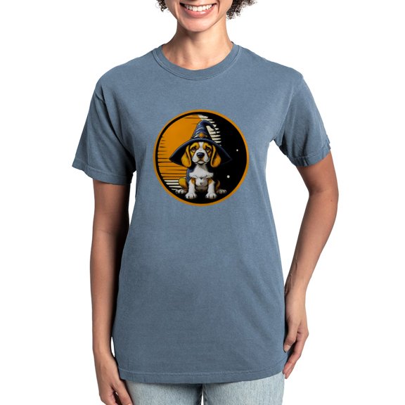 CafePress - Halloween Retro Beagle Witch T Shirt - Womens Comfort Colors® Shirt