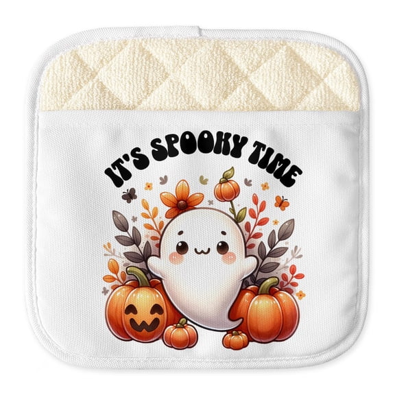 CafePress - Halloween Spooky Time Ghost Pumpkins - Pot Holder with Printed Design, 9"x9"