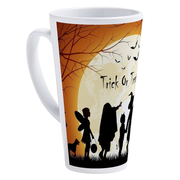 CafePress - Halloween Trick Or Treat Kids - 17 Oz White Ceramic Latte Mug