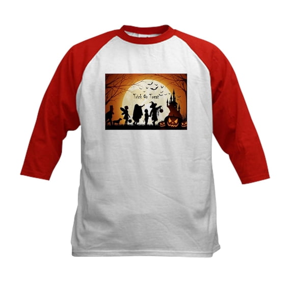 CafePress - Halloween Trick Or Treat Kids Baseball Jersey - Kids Cotton Baseball Jersey, 3/4 Sleeve Shirt
