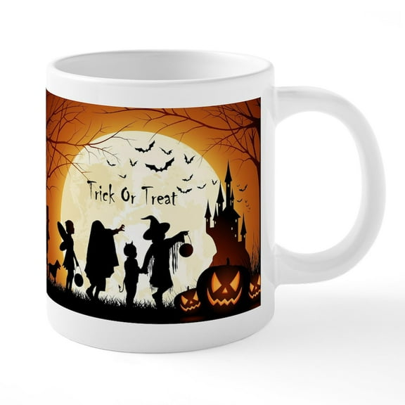 CafePress - Halloween Trick Or Treat Kids Mugs - 20 Oz White Ceramic Mega Mug