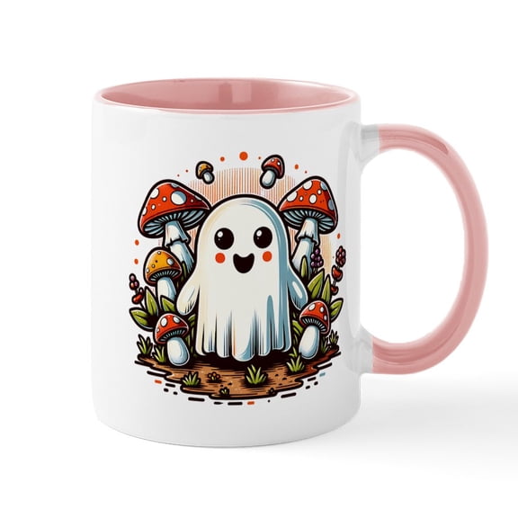 CafePress - Halloween Vintage Cottagecore Mushrooms - 11 oz Ceramic Mug - Novelty Coffee Tea Cup