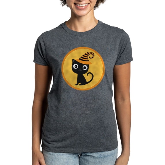 CafePress - Halloween Witch Ca T Shirt - Women's Traditional Fit Dark T-Shirt
