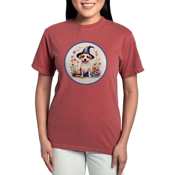 CafePress - Halloween Witch Puppy Dog T Shirt - Womens Comfort Colors® Shirt