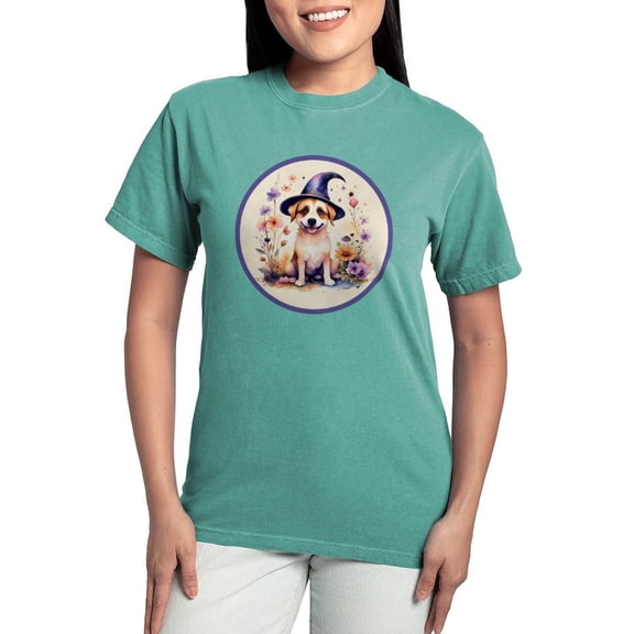 CafePress - Halloween Witch Puppy Dog T Shirt - Womens Comfort Colors® Shirt