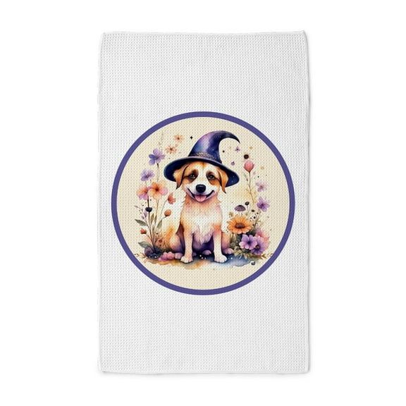 CafePress - Halloween Witch Puppy Dog - Tea Towel